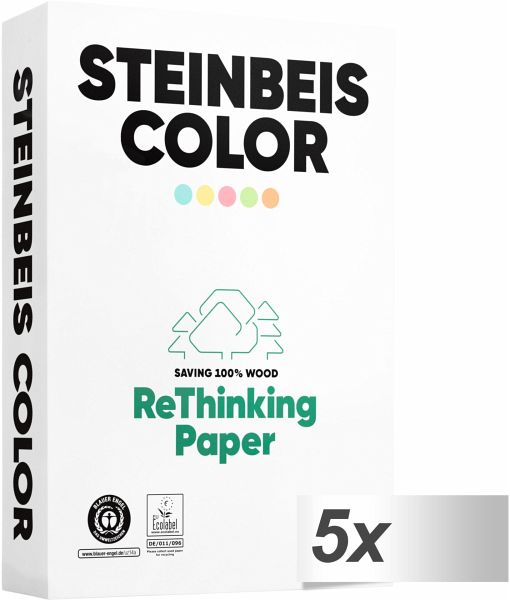 5x 500 Bl Steinbeis Color gelb A 4 80 g Recyclingpapier