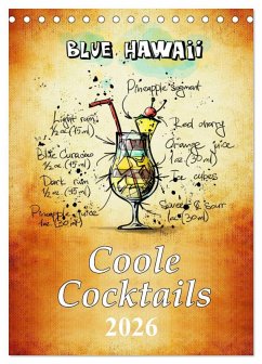 Cover Coole Cocktails (Tischkalender 2026 DIN A5 hoch), CALVENDO Monatskalender