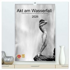Akt am Wasserfall (hochwertiger Premium Wandkalender 2026 DIN A2 hoch), Kunstdruck in Hochglanz