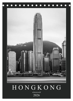 Cover Hongkong schwarzweiß (Tischkalender 2026 DIN A5 hoch), CALVENDO Monatskalender