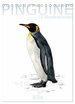 Cover Pinguine - 13 Illustrationen (Tischkalender 2026 DIN A5 hoch), CALVENDO Monatskalender