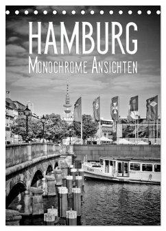 Cover HAMBURG Monochrome Ansichten (Tischkalender 2026 DIN A5 hoch), CALVENDO Monatskalender