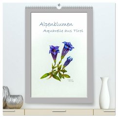 Cover Alpenblumen Aquarelle aus Tirol (hochwertiger Premium Wandkalender 2026 DIN A2 hoch), Kunstdruck in Hochglanz