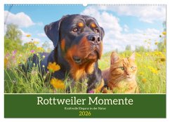 Rottweiler Momente. Kraftvolle Eleganz in der Natur (Wandkalender 2026 DIN A2 quer), CALVENDO Monatskalender
