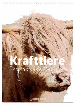 Cover Krafttiere - Inspirierende Begleiter voller Magie und Seele (Wandkalender 2026 DIN A2 hoch), CALVENDO Monatskalender
