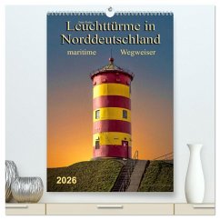Cover Norddeutsche Leuchttürme - maritime Wegweiser (hochwertiger Premium Wandkalender 2026 DIN A2 hoch), Kunstdruck in Hochglanz