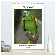 Cover Papageien - Graupapagei, Rosella und Co. (hochwertiger Premium Wandkalender 2026 DIN A2 hoch), Kunstdruck in Hochglanz