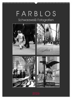 F A R B L O S - Schwarzweiß Fotografien (Wandkalender 2026 DIN A2 hoch), CALVENDO Monatskalender