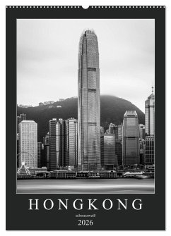 Cover Hongkong schwarzweiß (Wandkalender 2026 DIN A2 hoch), CALVENDO Monatskalender