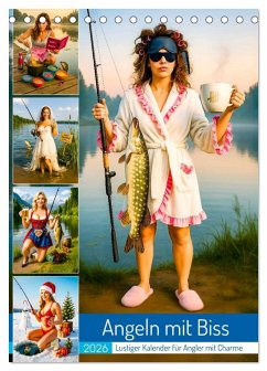 Cover Angeln mit Biss - Lustiger Kalender für Angler mit Charme (Tischkalender 2026 DIN A5 hoch), CALVENDO Monatskalender