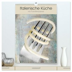Cover Italienische Küche mit Familienplaner (hochwertiger Premium Wandkalender 2026 DIN A2 hoch), Kunstdruck in Hochglanz