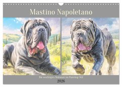 Mastino Napoletano. Die wuchtigen Molosser im Painting-Stil (Wandkalender 2026 DIN A3 quer), CALVENDO Monatskalender