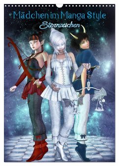 Cover Mädchen im Manga Style (Sternzeichen) (Wandkalender 2026 DIN A3 hoch), CALVENDO Monatskalender