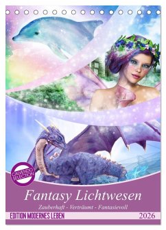 Cover Fantasy Lichtwesen (Tischkalender 2026 DIN A5 hoch), CALVENDO Monatskalender
