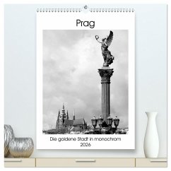 Cover Prag - Die goldene Stadt in monochrom (hochwertiger Premium Wandkalender 2026 DIN A2 hoch), Kunstdruck in Hochglanz