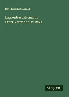 Cover Laurentius, Hermann: Preis-Verzeichniss 1863