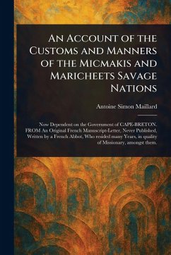 Cover An Account of the Customs and Manners of the Micmakis and Maricheets Savage Nations