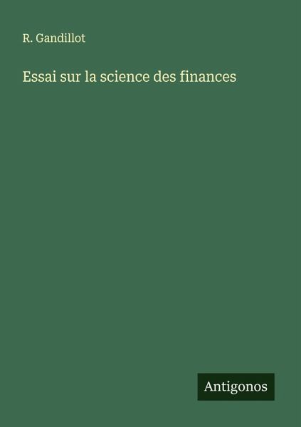 Essai sur la science des finances
