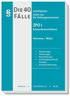 Cover Die 40 wichtigsten Fälle ZPO I - Erkenntnisverfahren