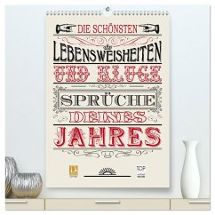 Cover Die schönsten Lebensweisheiten Typo - Kalender (hochwertiger Premium Wandkalender 2026 DIN A2 hoch), Kunstdruck in Hochglanz
