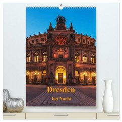 Cover Dresden bei Nacht (hochwertiger Premium Wandkalender 2026 DIN A2 hoch), Kunstdruck in Hochglanz