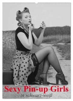 Cover Sexy Pin-up Girls in schwarz-weiß (Wandkalender 2026 DIN A2 hoch), CALVENDO Monatskalender