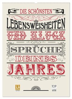 Cover Die schönsten Lebensweisheiten Typo - Kalender (Wandkalender 2026 DIN A2 hoch), CALVENDO Monatskalender