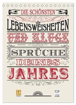 Cover Die schönsten Lebensweisheiten Typo - Kalender (Tischkalender 2026 DIN A5 hoch), CALVENDO Monatskalender