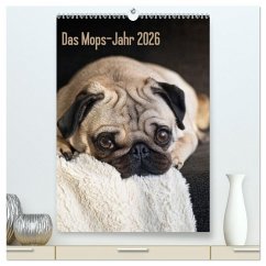 Das Mops-Jahr 2026 (hochwertiger Premium Wandkalender 2026 DIN A2 hoch), Kunstdruck in Hochglanz