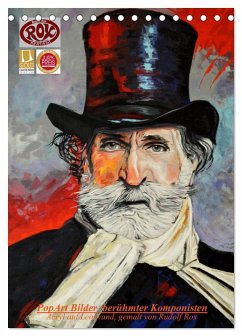 Cover PopArt Bilder berühmter Komponisten (Tischkalender 2026 DIN A5 hoch), CALVENDO Monatskalender