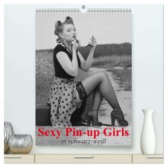 Cover Sexy Pin-up Girls in schwarz-weiß (hochwertiger Premium Wandkalender 2026 DIN A2 hoch), Kunstdruck in Hochglanz