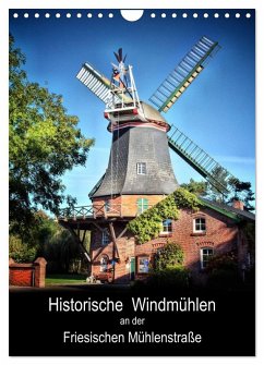 Cover Historische Windmühlen an der Friesischen Mühlenstraße / Geburtstagsplaner (Wandkalender 2026 DIN A4 hoch), CALVENDO Monatskalender