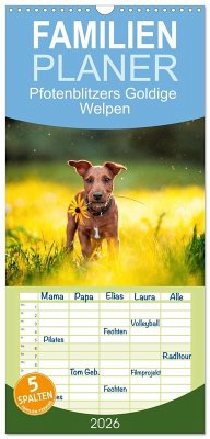 Familienplaner 2026 - Pfotenblitzers Goldige Welpen mit 5 Spalten (Wandkalender, 21 x 45 cm) CALVENDO Familienplaner 2026 - Pfotenblitzers Goldige Welpen mit 5 Spalten (Wandkalender, 21 x 45 cm) CALVENDO