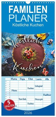 Cover Familienplaner 2026 - Köstliche Kuchen mit 5 Spalten (Wandkalender, 21 x 45 cm) CALVENDO