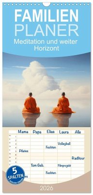 Familienplaner 2026 - Meditation und weiter Horizont mit 5 Spalten (Wandkalender, 21 x 45 cm) CALVENDO