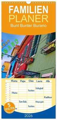 Cover Familienplaner 2026 - Bunt Bunter Burano mit 5 Spalten (Wandkalender, 21 x 45 cm) CALVENDO