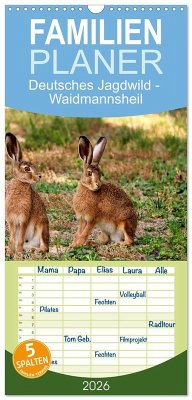 Cover Familienplaner 2026 - Deutsches Jagdwild - Waidmannsheil mit 5 Spalten (Wandkalender, 21 x 45 cm) CALVENDO