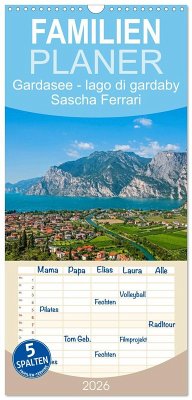Cover Familienplaner 2026 - Gardasee - lago di Garda by Sascha Ferrari mit 5 Spalten (Wandkalender, 21 x 45 cm) CALVENDO