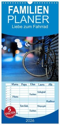 Cover Familienplaner 2026 - Liebe zum Fahrrad mit 5 Spalten (Wandkalender, 21 x 45 cm) CALVENDO