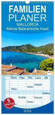 Cover Familienplaner 2026 - MALLORCA, Meine Balearische Insel mit 5 Spalten (Wandkalender, 21 x 45 cm) CALVENDO