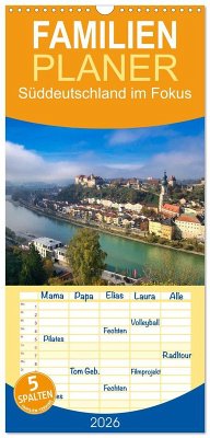 Cover Familienplaner 2026 - Süddeutschland im Fokus mit 5 Spalten (Wandkalender, 21 x 45 cm) CALVENDO