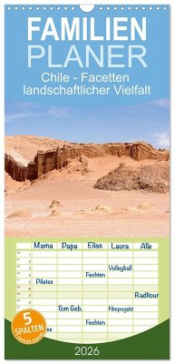 Cover Familienplaner 2026 - Chile - Facetten landschaftlicher Vielfalt mit 5 Spalten (Wandkalender, 21 x 45 cm) CALVENDO