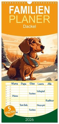 Familienplaner 2026 - Dackel mit 5 Spalten (Wandkalender, 21 x 45 cm) CALVENDO Familienplaner 2026 - Dackel mit 5 Spalten (Wandkalender, 21 x 45 cm) CALVENDO