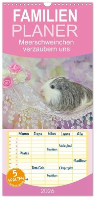 Cover Familienplaner 2026 - Familienplaner MEERSCHWEINCHEN verzaubern uns mit 5 Spalten (Wandkalender, 21 x 45 cm) CALVENDO