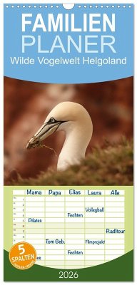 Cover Familienplaner 2026 - Wilde Vogelwelt Helgoland mit 5 Spalten (Wandkalender, 21 x 45 cm) CALVENDO