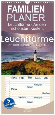 Familienplaner 2026 - Leuchttürme - An den schönsten Küsten. mit 5 Spalten (Wandkalender, 21 x 45 cm) CALVENDO