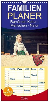 Cover Familienplaner 2026 - Rumänien Kultur - Menschen - Natur mit 5 Spalten (Wandkalender, 21 x 45 cm) CALVENDO