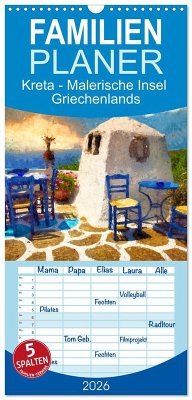 Cover Familienplaner 2026 - Kreta - Malerische Insel Griechenlands mit 5 Spalten (Wandkalender, 21 x 45 cm) CALVENDO