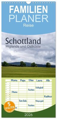 Cover Familienplaner 2026 - Schottland Highlands und Ostküste mit 5 Spalten (Wandkalender, 21 x 45 cm) CALVENDO