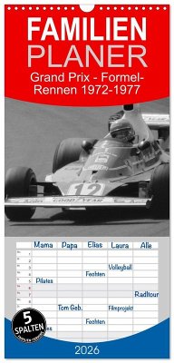 Cover Familienplaner 2026 - Grand Prix - Formel-Rennen 1972-1977 mit 5 Spalten (Wandkalender, 21 x 45 cm) CALVENDO